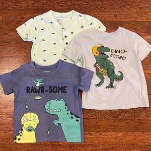 3Pcs Carter's Dinosaur T-Shirts 18mo